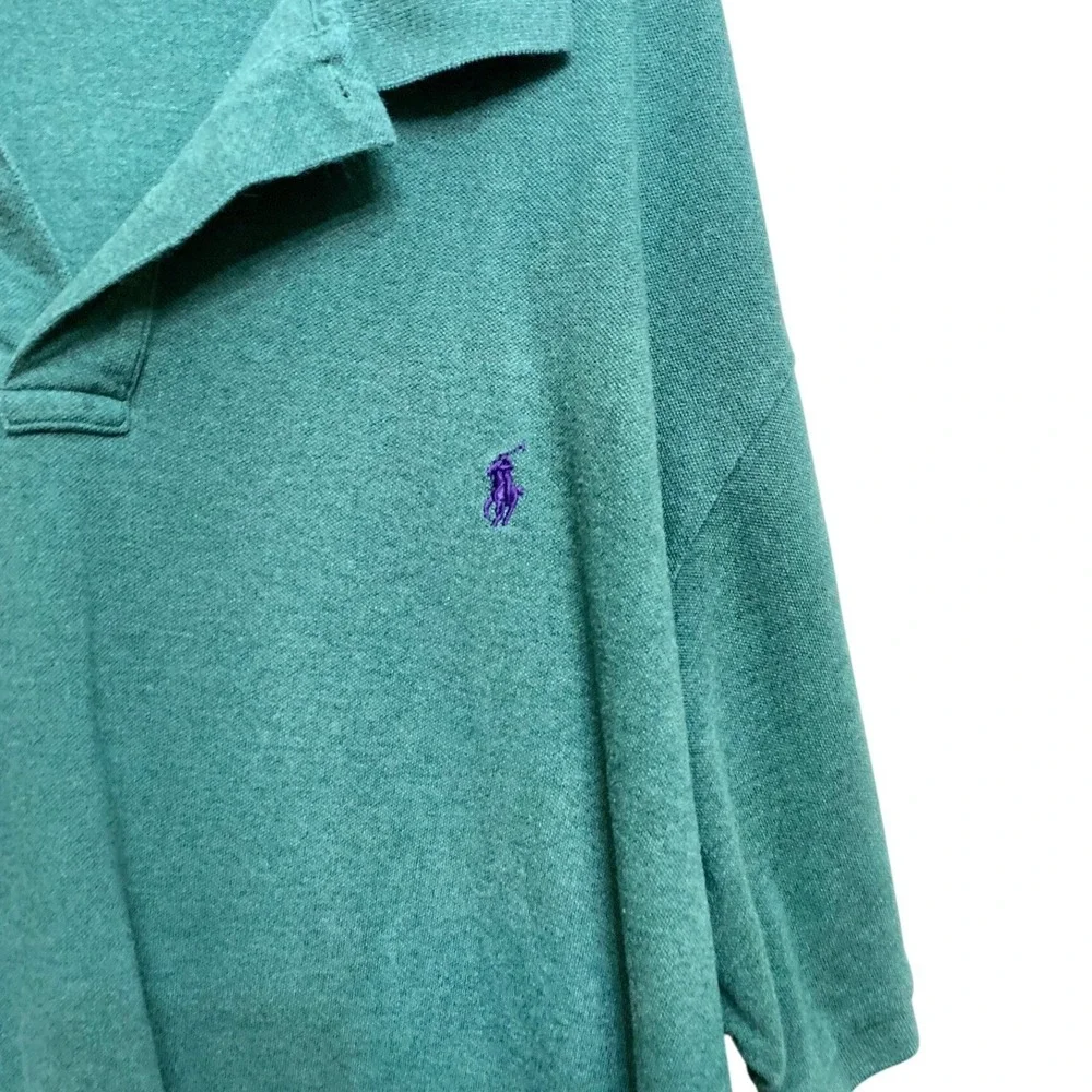 Polo Ralph Lauren Mens 4XB Green Heather Short Sleeve Cotton Pique Polo Shirt